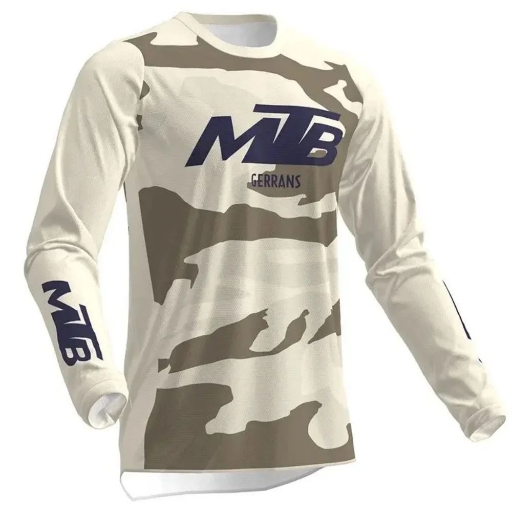 Mountain Biking Shirts - เสื้อปั่นจักรยาน MTB แขนยาวสำหรับครอบครัว, เสื้อโมโตครอส MX ลายพรางนีออน,