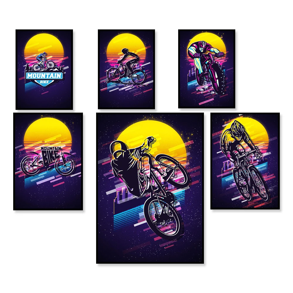 Mountain Biking York - โปสเตอร์จักรยานเสือภูเขาย้อนยุค / ภาพประกอบ / พิมพ์ภาพศิลปะมายบําบัด