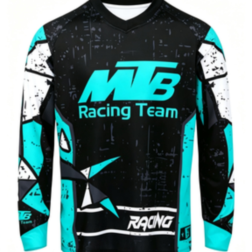 Mountain Biking Shirts - เสื้อกีฬาแขนยาวทีม ผ้าระบายอากาศ แห้งเร็ว สำหรับปั่นจักรยานเสือภูเขาและสวมใส่ลำลอง ดีไซน์พิมพ์ลายทันสมัย