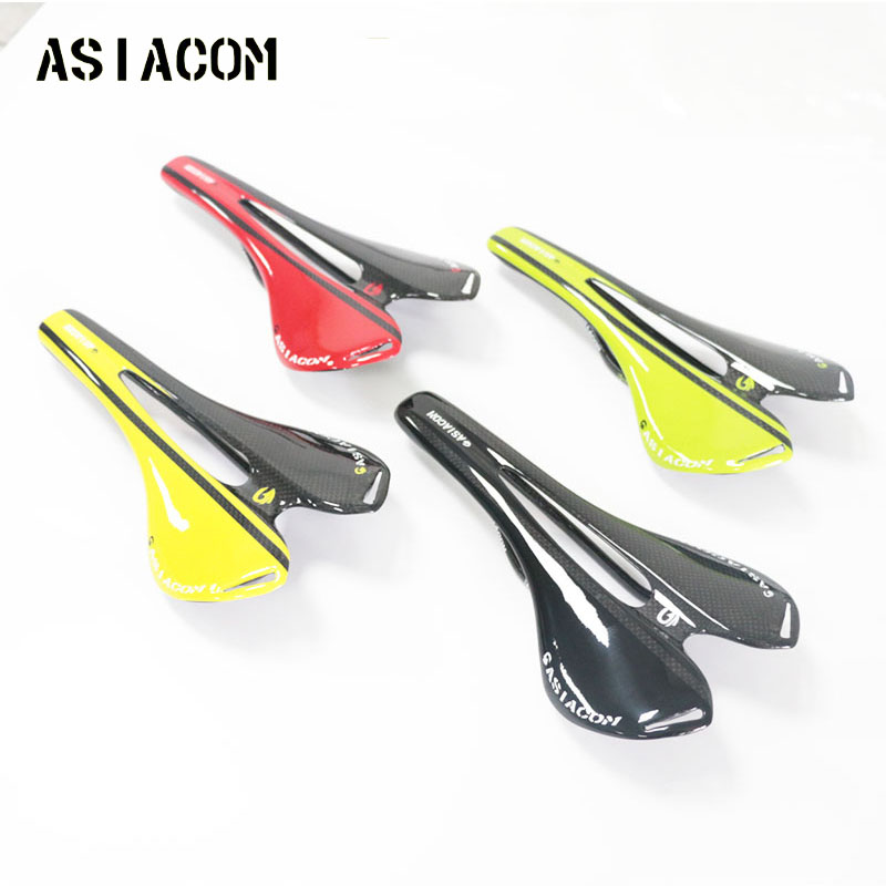 Mtb Saddle Lightweight - ASIACON คาร์บอนแซดเดิล T800 คาร์บอน ฮอลโลว์ จักรยานเบาะนั่งน้ำหนักเบาสำหรับจักรยานเสือภูเขาจักรยานเสือหมอบเบาะนั่งแบบกลวง