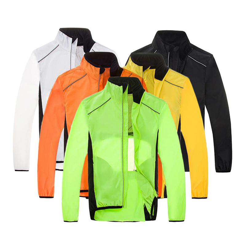 สีส้มลมเสื้อขี่จักรยาน MTB จัก - Mountain Biking Rain Jacket บทวิจารณ์และราคา